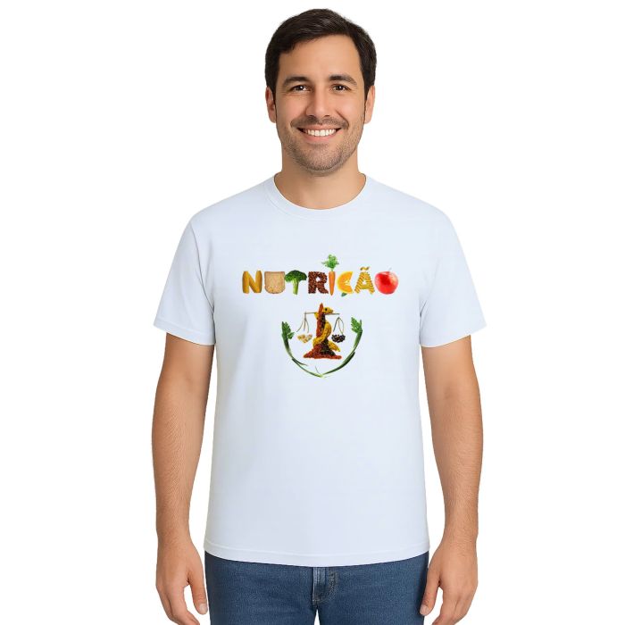 Camiseta Nutrição Símbolo Nutricionista Personalizada