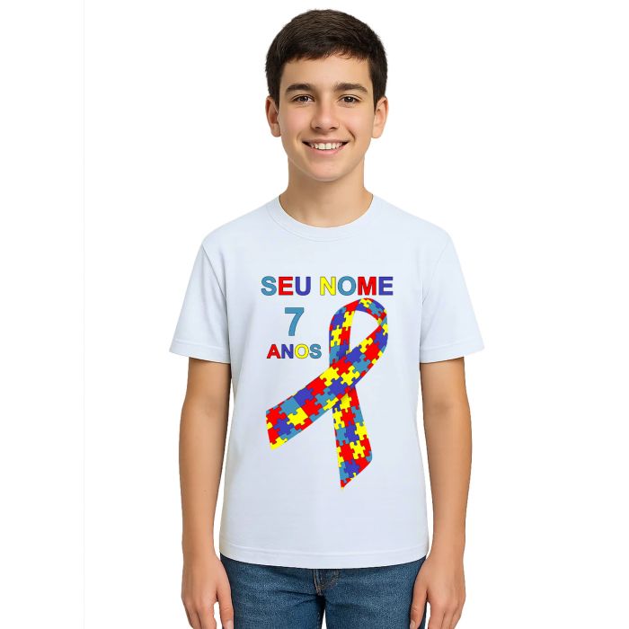 Camiseta Autismo Gravata Autista Estampa Personalizada