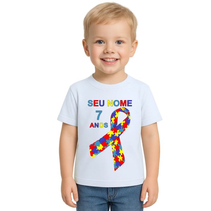 Camiseta Autismo Gravata Autista Estampa Personalizada
