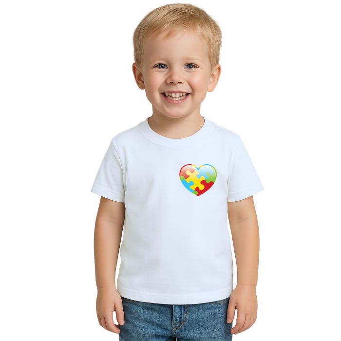 Camiseta Coração Autismo Autista Estampa Personalizada