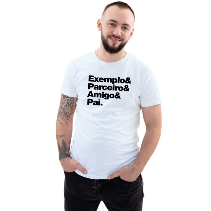 Camiseta Exemplo Parceiro Amigo Pai Personalizada Algodão