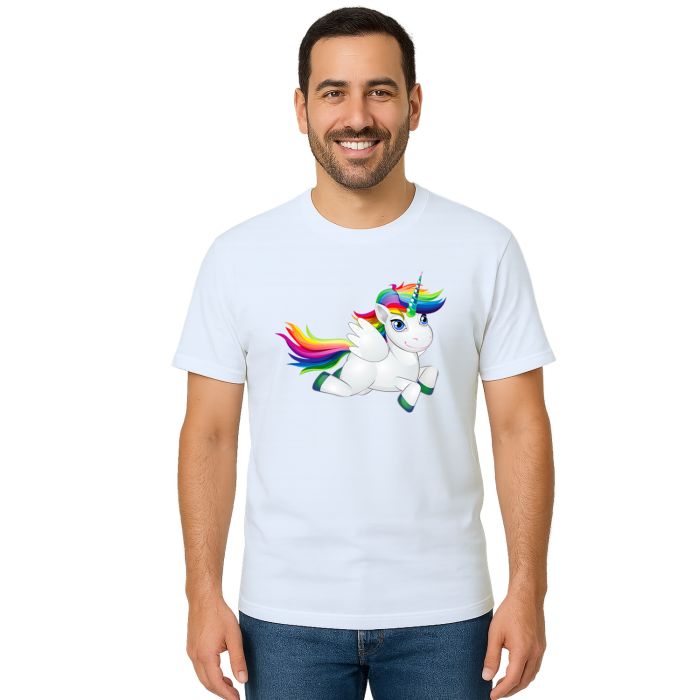 Camiseta Unicórnio Flying Licorne Estampa Personalizada