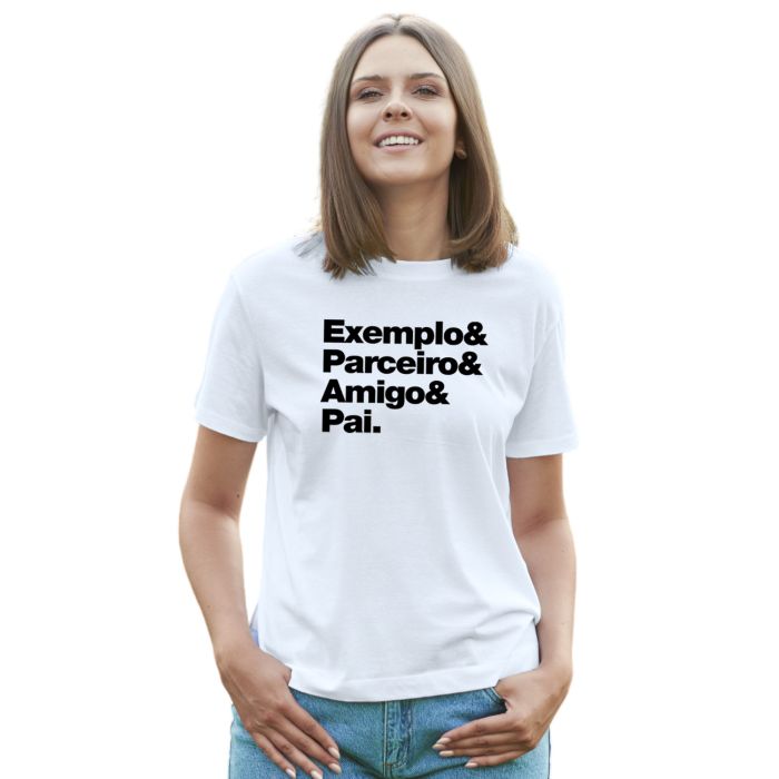 Camiseta Exemplo Parceiro Amigo Pai Personalizada Algodão