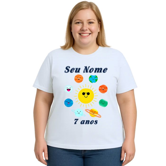 Camiseta Planetas Sistema Solar Estampa Personalizada