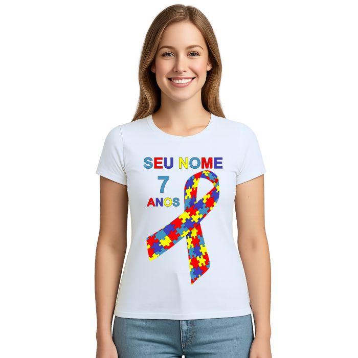 Camiseta Autismo Gravata Autista Estampa Personalizada