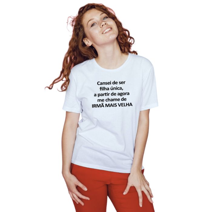Camiseta Irmã Mais Velha Estampa Personalizada