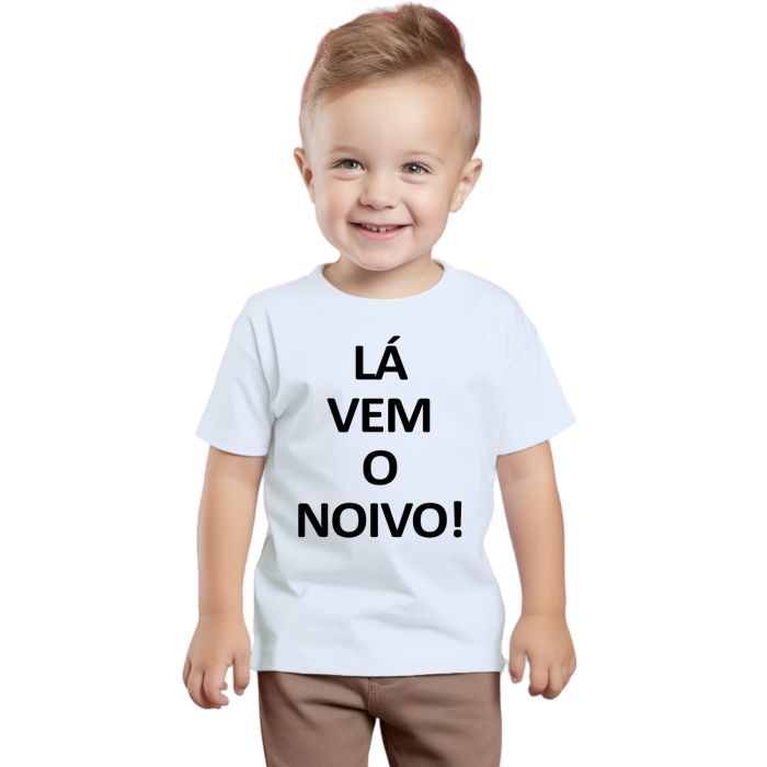 Camiseta Lá Vem O Noivo Casamento Personalizada