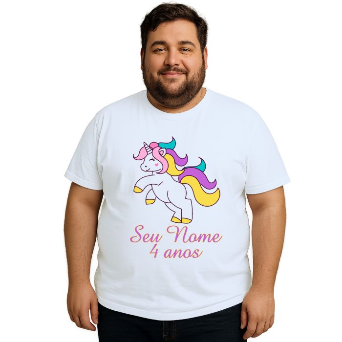 Camiseta Unicórnio Happy Licorne Estampa Personalizada