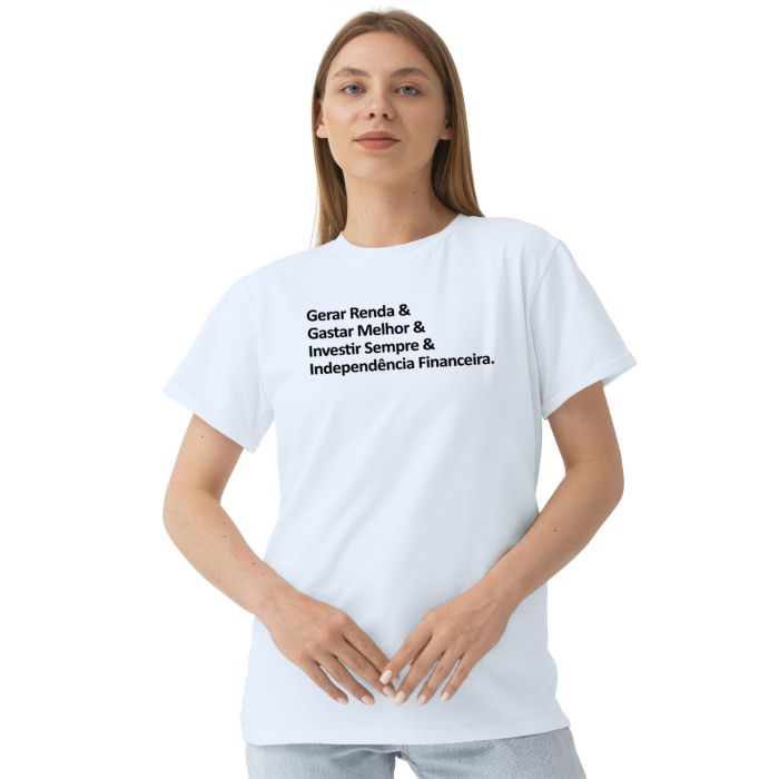 Camiseta Gerar Renda Independência Financeira Personalizada
