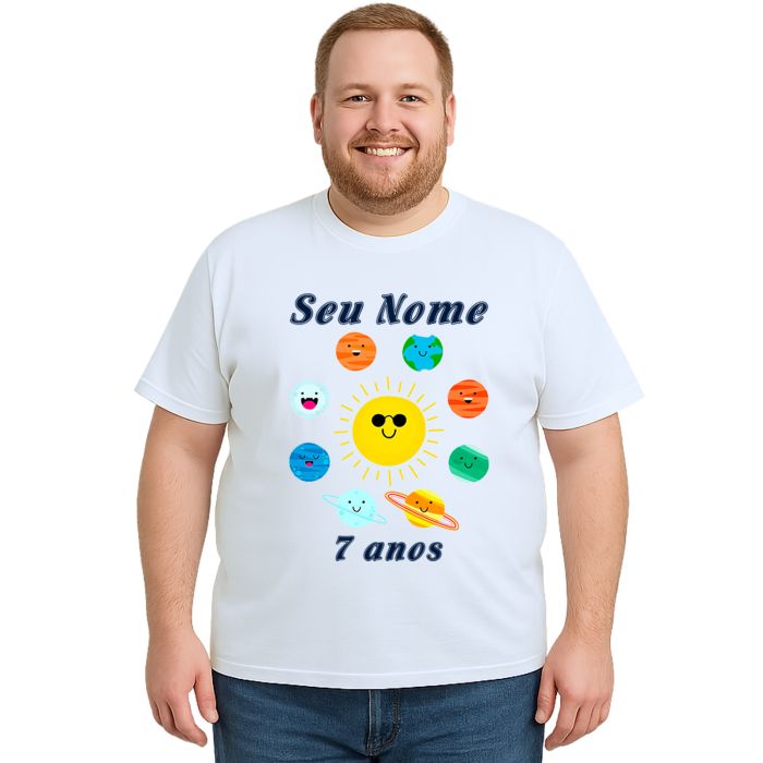 Camiseta Planetas Sistema Solar Estampa Personalizada