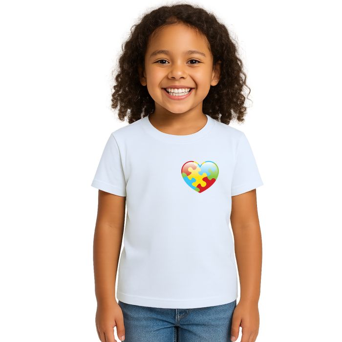 Camiseta Coração Autismo Autista Estampa Personalizada