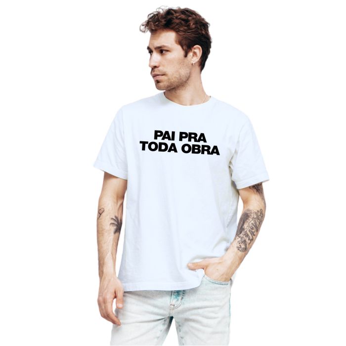 Camiseta Pai Pra Toda Obra Dia do pai Personalizada Algodão