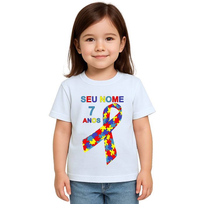 Camiseta Autismo Gravata Autista Estampa Personalizada