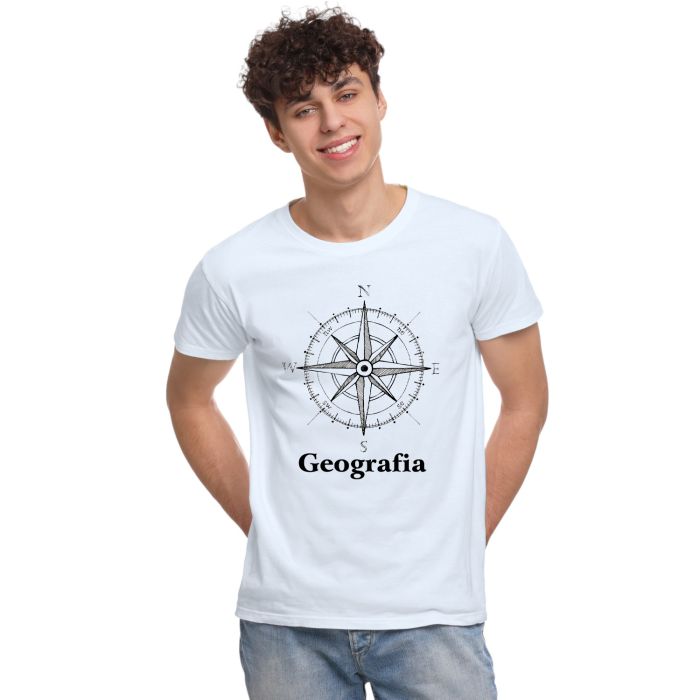 Camiseta Geografia Rosa Dos Ventos Personalizada