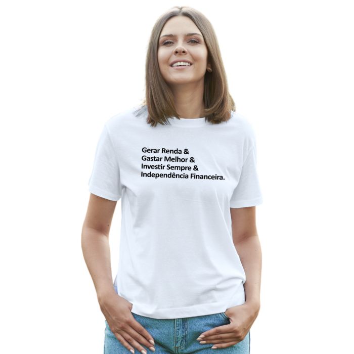 Camiseta Gerar Renda Independência Financeira Personalizada