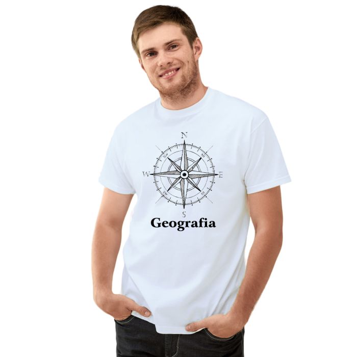 Camiseta Geografia Rosa Dos Ventos Personalizada