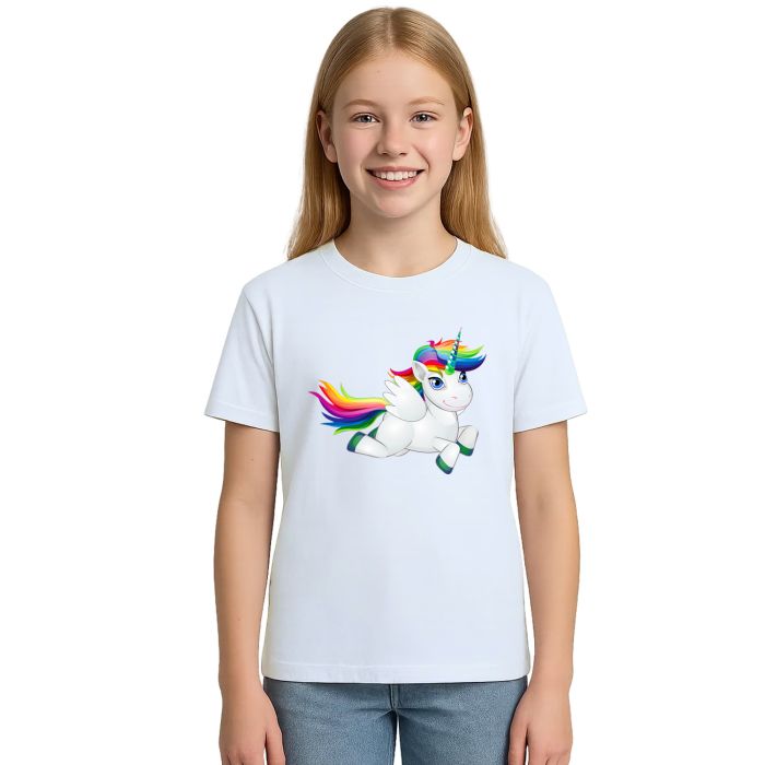 Camiseta Unicórnio Flying Licorne Estampa Personalizada