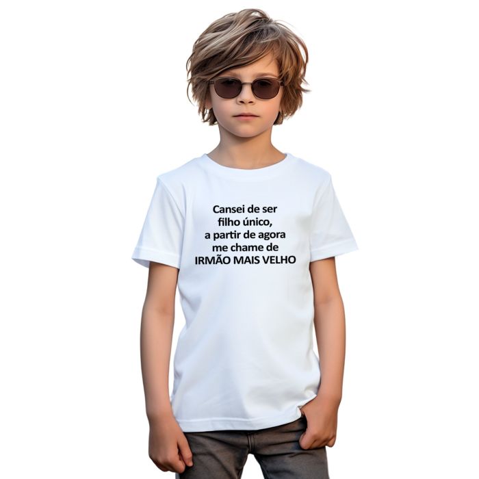 Camiseta Irmão Mais Velho Estampa Personalizada