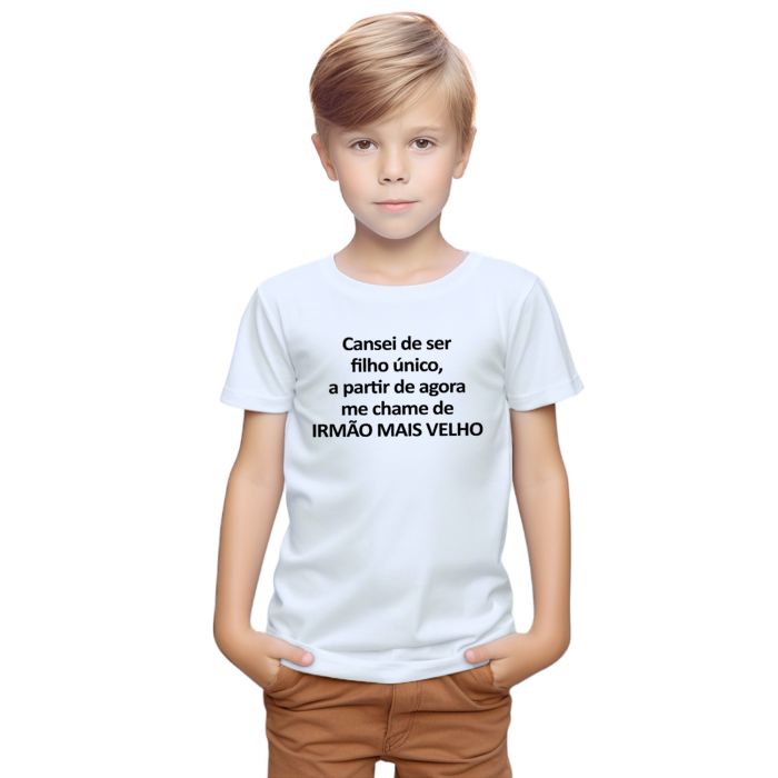Camiseta Irmão Mais Velho Estampa Personalizada