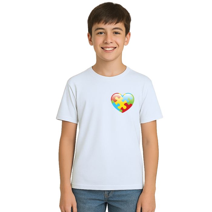Camiseta Coração Autismo Autista Estampa Personalizada