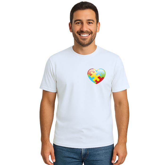 Camiseta Coração Autismo Autista Estampa Personalizada