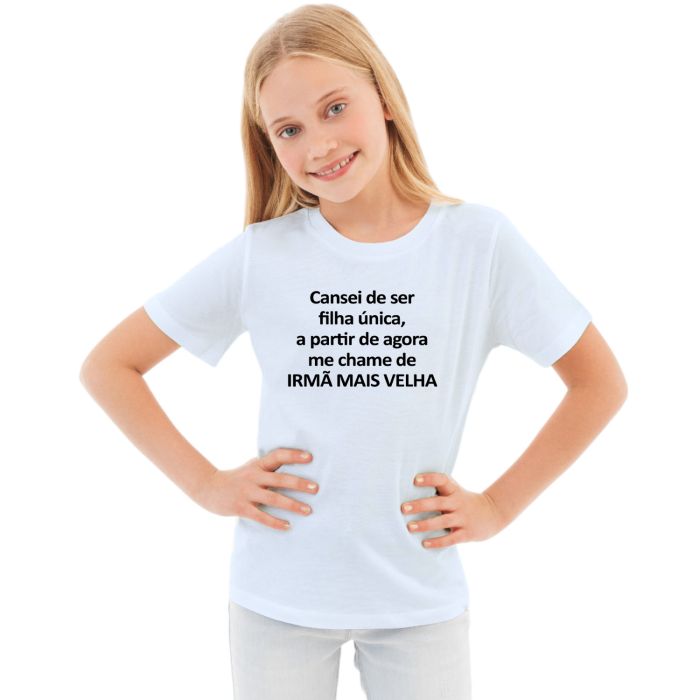 Camiseta Irmã Mais Velha Estampa Personalizada