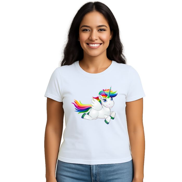 Camiseta Unicórnio Flying Licorne Estampa Personalizada