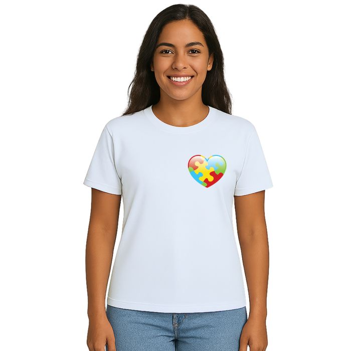 Camiseta Coração Autismo Autista Estampa Personalizada
