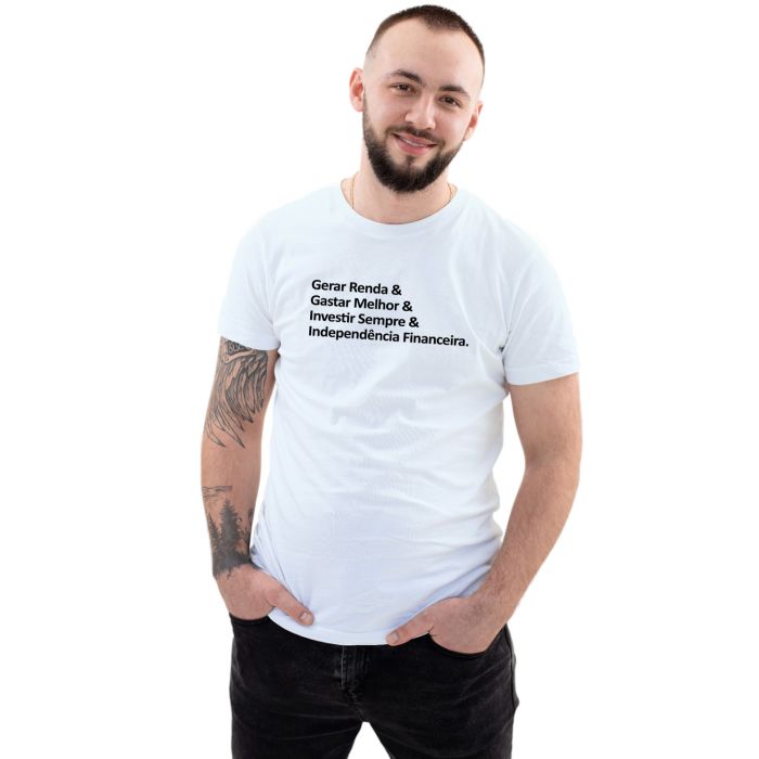 Camiseta Gerar Renda Independência Financeira Personalizada