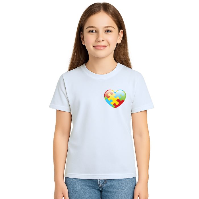 Camiseta Coração Autismo Autista Estampa Personalizada