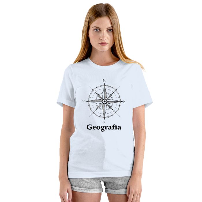 Camiseta Geografia Rosa Dos Ventos Personalizada