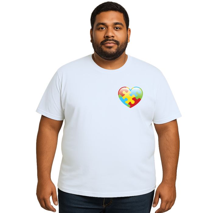 Camiseta Coração Autismo Autista Estampa Personalizada