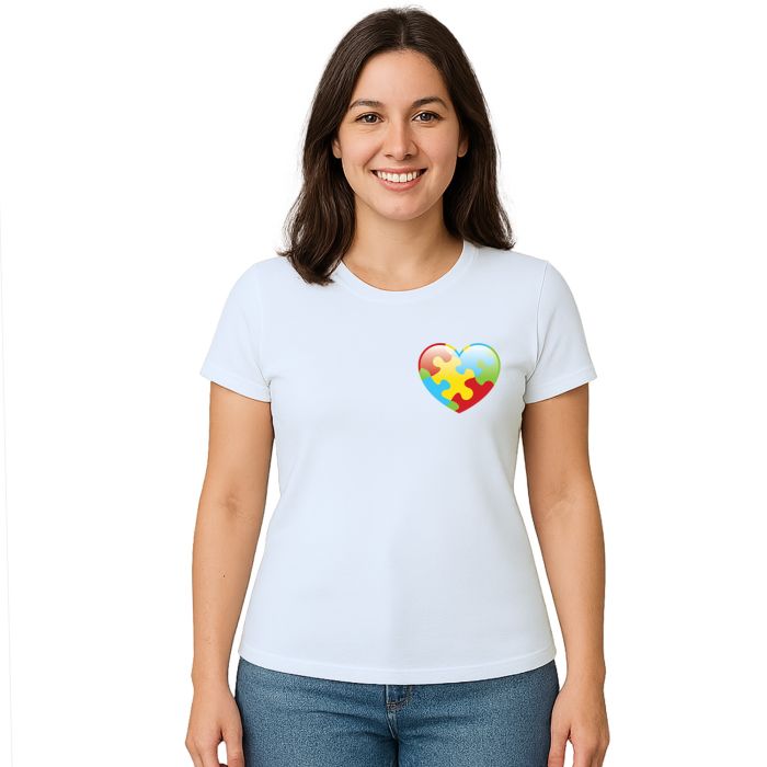 Camiseta Coração Autismo Autista Estampa Personalizada