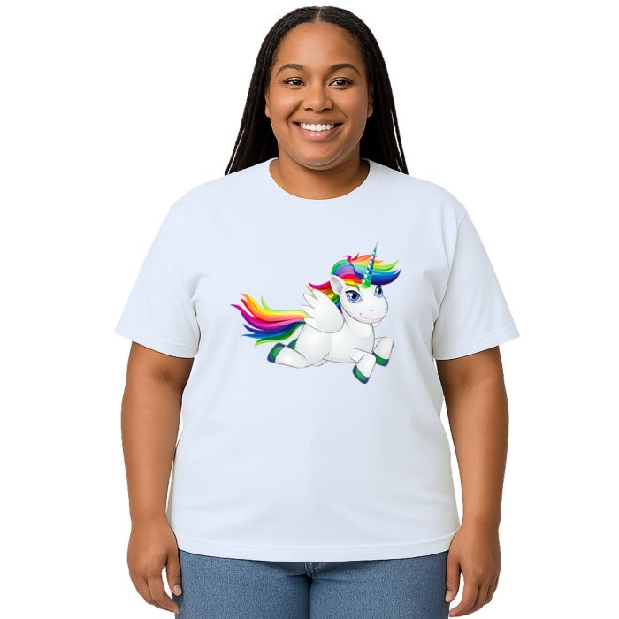 Camiseta Unicórnio Flying Licorne Estampa Personalizada
