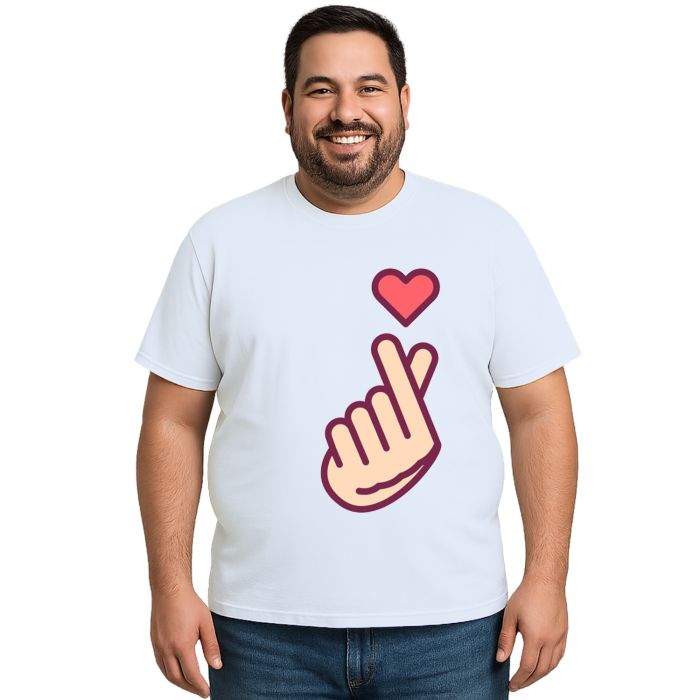 Camiseta Coração KPOP Fandom Coreia Personalizada