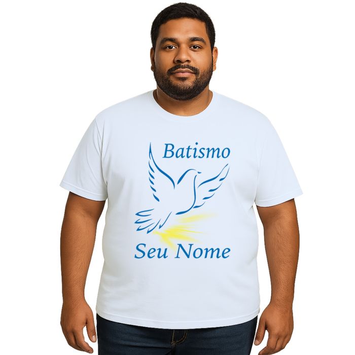 Camiseta Batizado Batismo Benção Religiosa Personalizada
