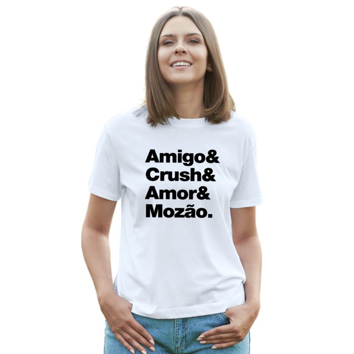 Camiseta Amigo Crush Amor Mozão Estampa Personalizada