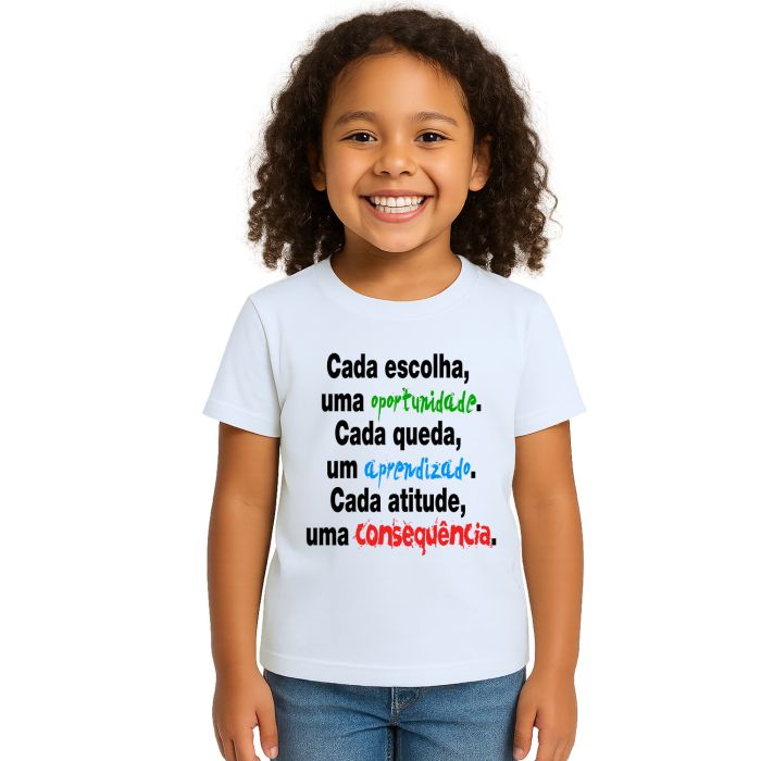 Camiseta Cada Escolha Uma Consequência Personalizada