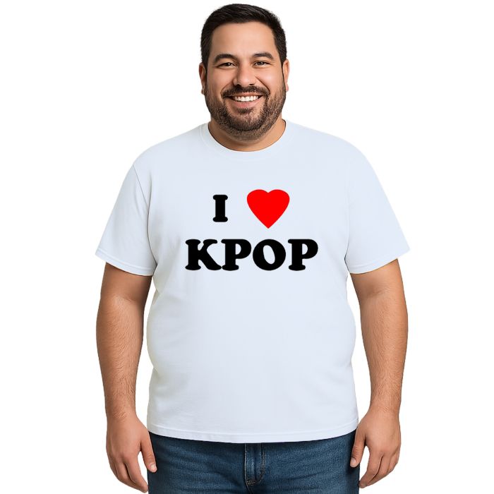 Camiseta I Love KPOP Amor K-Pop Estampa Personalizada