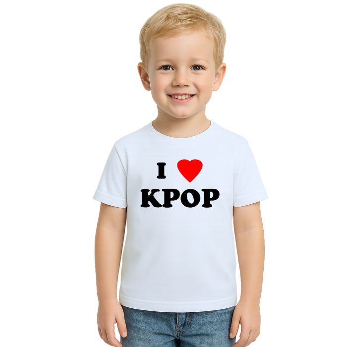 Camiseta I Love KPOP Amor K-Pop Estampa Personalizada
