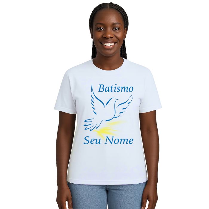 Camiseta Batizado Batismo Benção Religiosa Personalizada