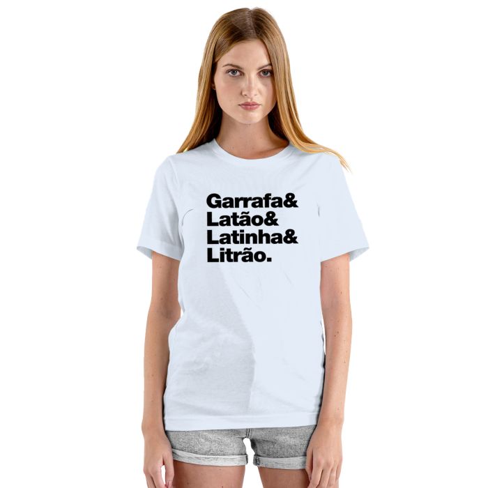 Camiseta Garrafa Latão Latinha Litrão Personalizada Algodão