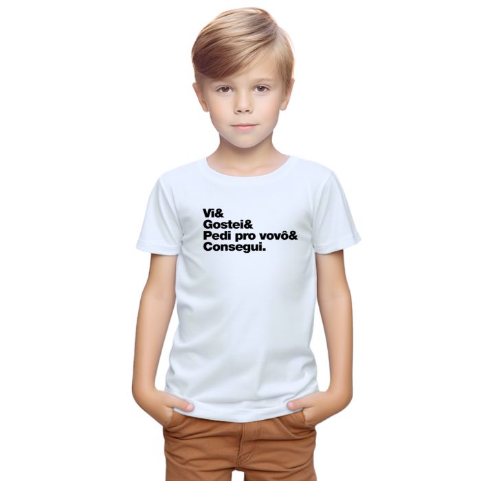 Camiseta Vi Gostei Pedi Pro Vovô Personalizada Algodão