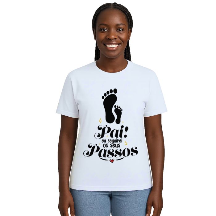 Camiseta Pai Seguirei Seus Passos Estampa Personalizada
