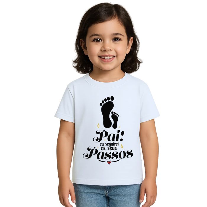 Camiseta Pai Seguirei Seus Passos Estampa Personalizada