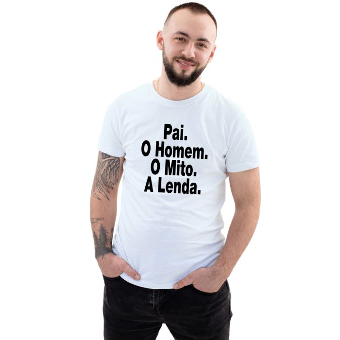 Camiseta Pai O Homem Mito A Lenda Personalizada Algodão