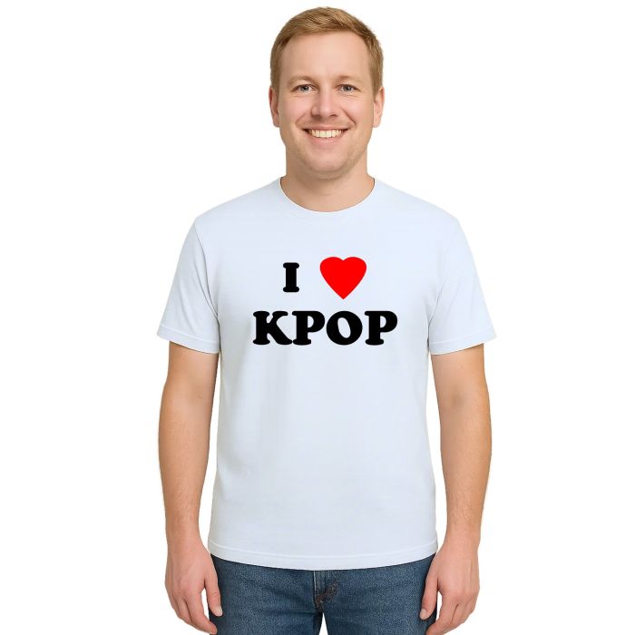 Camiseta I Love KPOP Amor K-Pop Estampa Personalizada