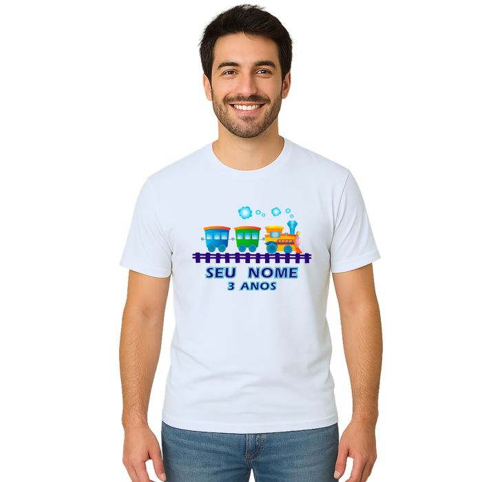 Camiseta Trenzinho Locomotiva Trem Personalizada