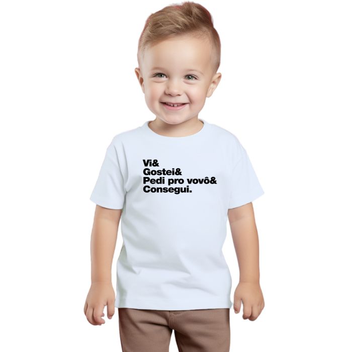 Camiseta Vi Gostei Pedi Pro Vovô Personalizada Algodão
