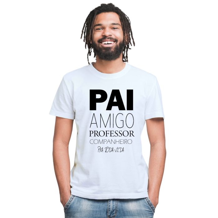 Camiseta Pai Amigo Professor Companheiro Personalizada
